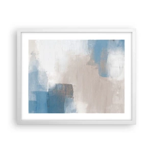 Poster in cornice bianca - Astrazione rosa coperta dal blu - 50x40 cm