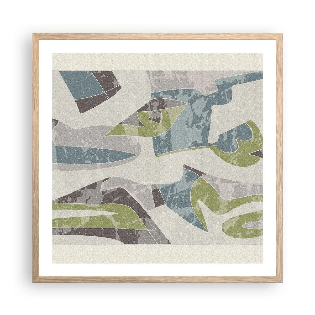 Poster in cornice rovere chiaro - Composizione oltre il vetro - 60x60 cm