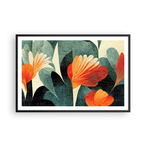 Poster in cornice nera - Caldo dei tropici e fresco del verde - 91x61 cm