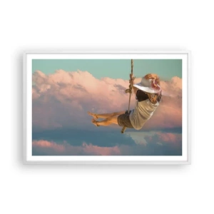 Poster in cornice bianca - Divertimento tra le nuvole - 91x61 cm