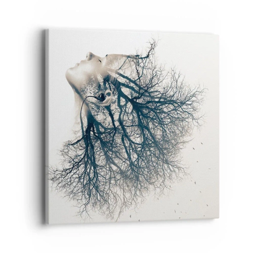 Quadro su tela - Stampe su Tela - In ascolto del sussurro dell'albero - 40x40 cm