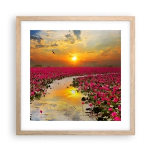 Poster in cornice rovere chiaro - La vita segreta del lago - 40x40 cm