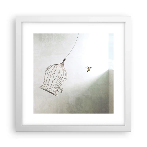 Poster in cornice bianca - Nel proprio elemento - 30x30 cm