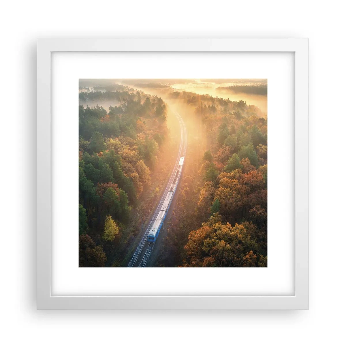 Poster in cornice bianca - Viaggio autunnale - 30x30 cm