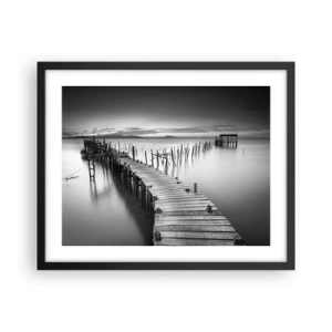 Poster in cornice nera - La pace della riva dimenticata - 50x40 cm