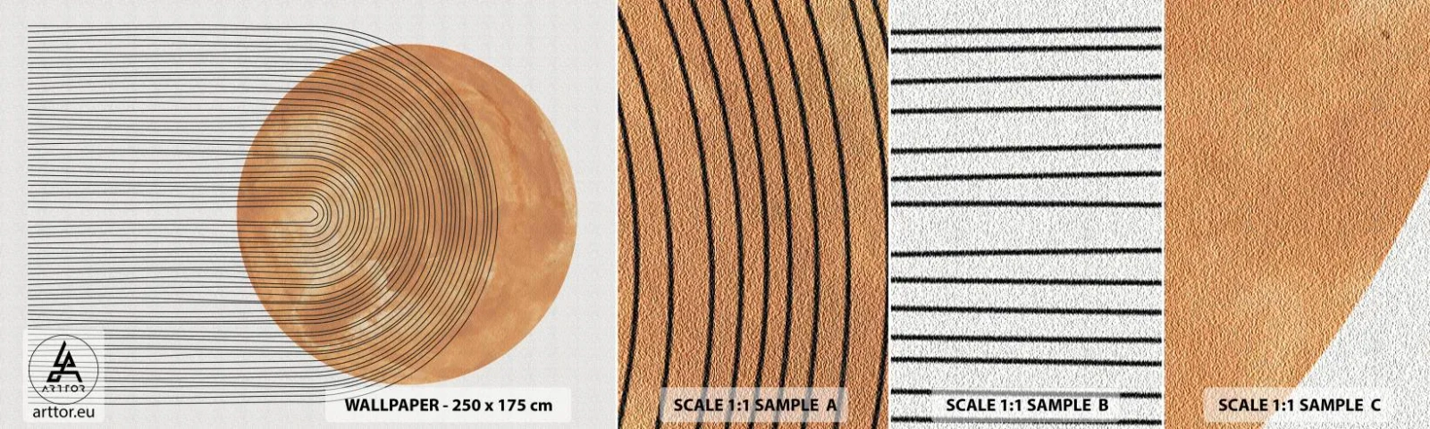 Campione Di Fotomurale Standard Eco - Composizione solare - Boho, Sole, Minimalismo - 100x30 cm