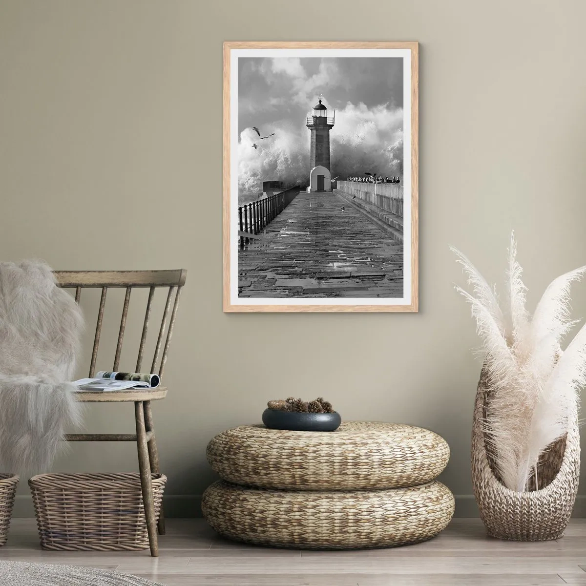 Poster in cornice rovere chiaro - Senza paura - 30x40 cm