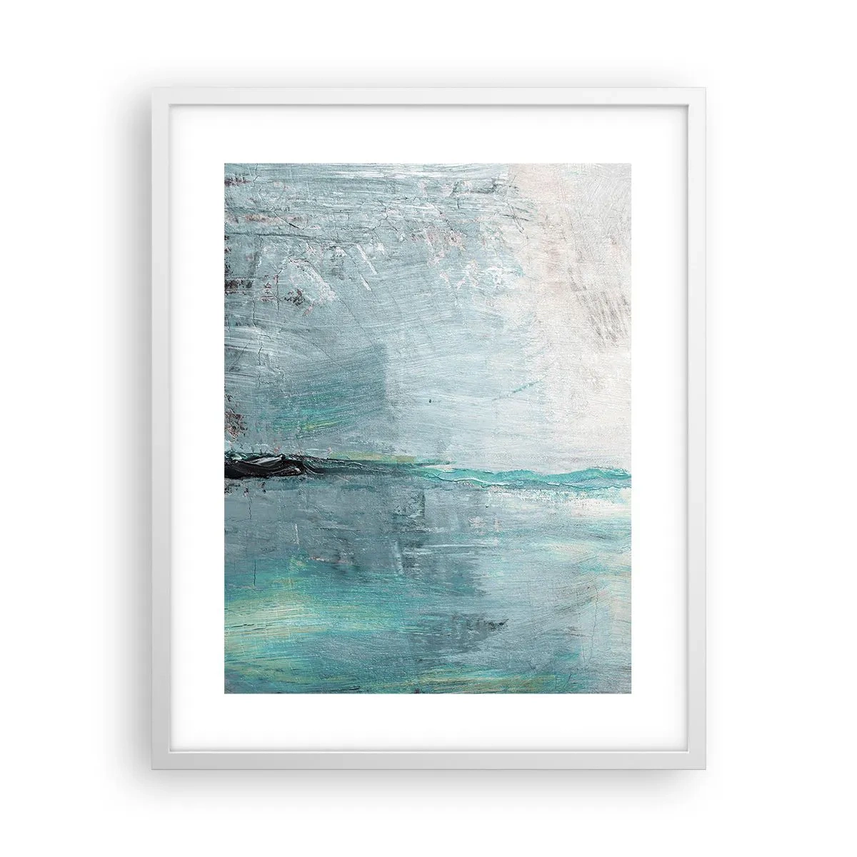 Poster in cornice bianca - Orizzonte nel blu - 40x50 cm