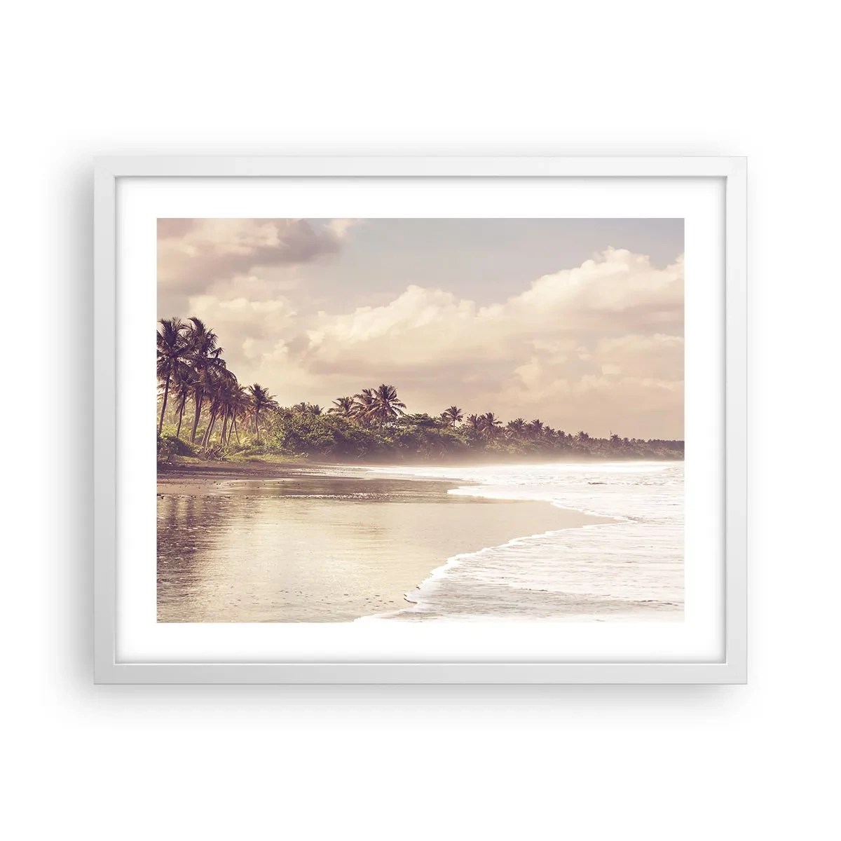 Poster in cornice bianca - La carezza delle onde - 50x40 cm