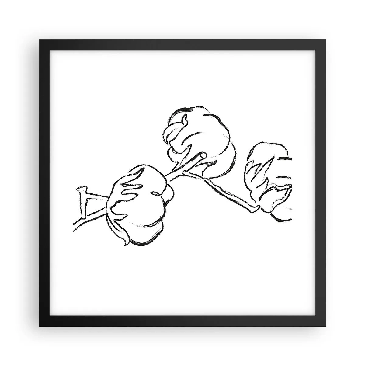 Poster in cornice nera - Piumino di cotone - 40x40 cm