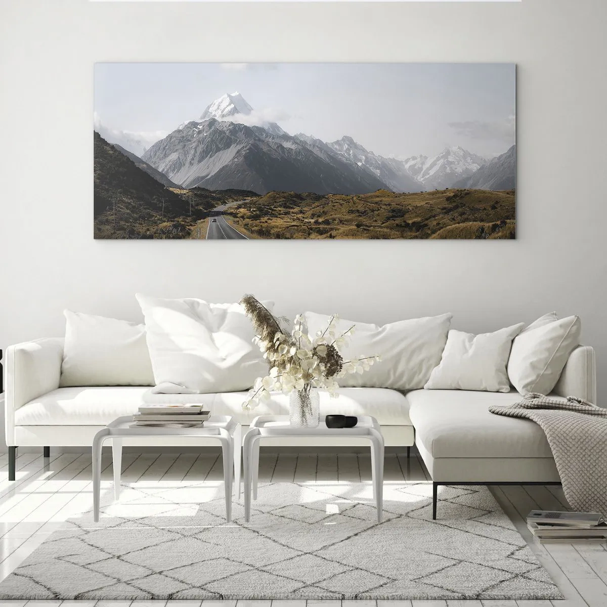 Quadro su vetro - Via verso il cuore dei monti - 90x30 cm