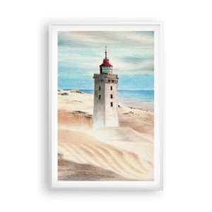 Poster in cornice bianca - Sempre guardando il mare - 61x91 cm