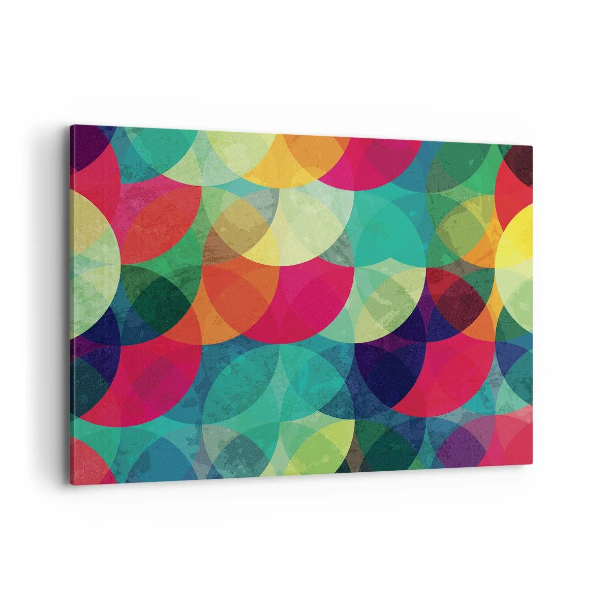Quadro su tela - Stampe su Tela - Motivi geometrici colorati composti da cerchi e semicerchi - 100x70cm - Ascensione arcobaleno - Decorazione murale moderna per soggiorno e camera da letto ARTTOR