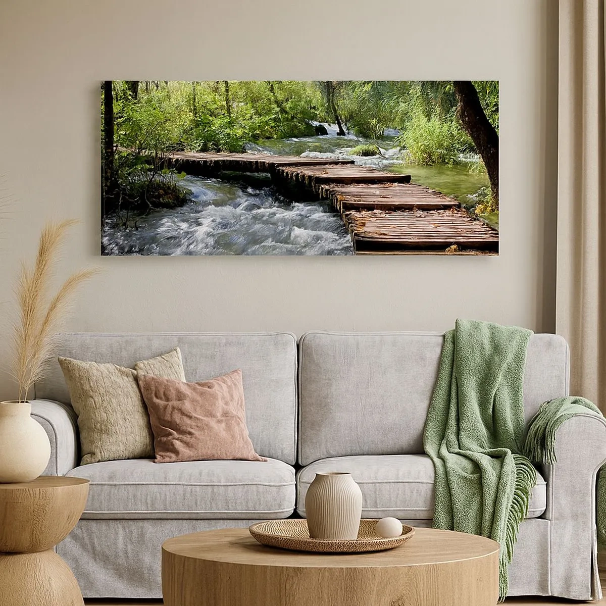 Quadro su tela - Stampe su Tela - Sulla cascata spumeggiante - 100x40 cm