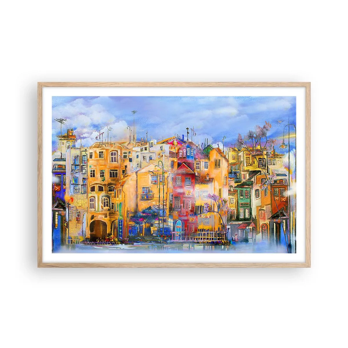 Poster in cornice rovere chiaro - Siamo insieme - 91x61 cm