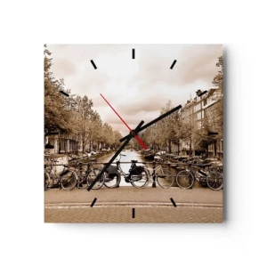 Orologio da parete - Orologio in Vetro - Atmosfera olandese - 40x40 cm