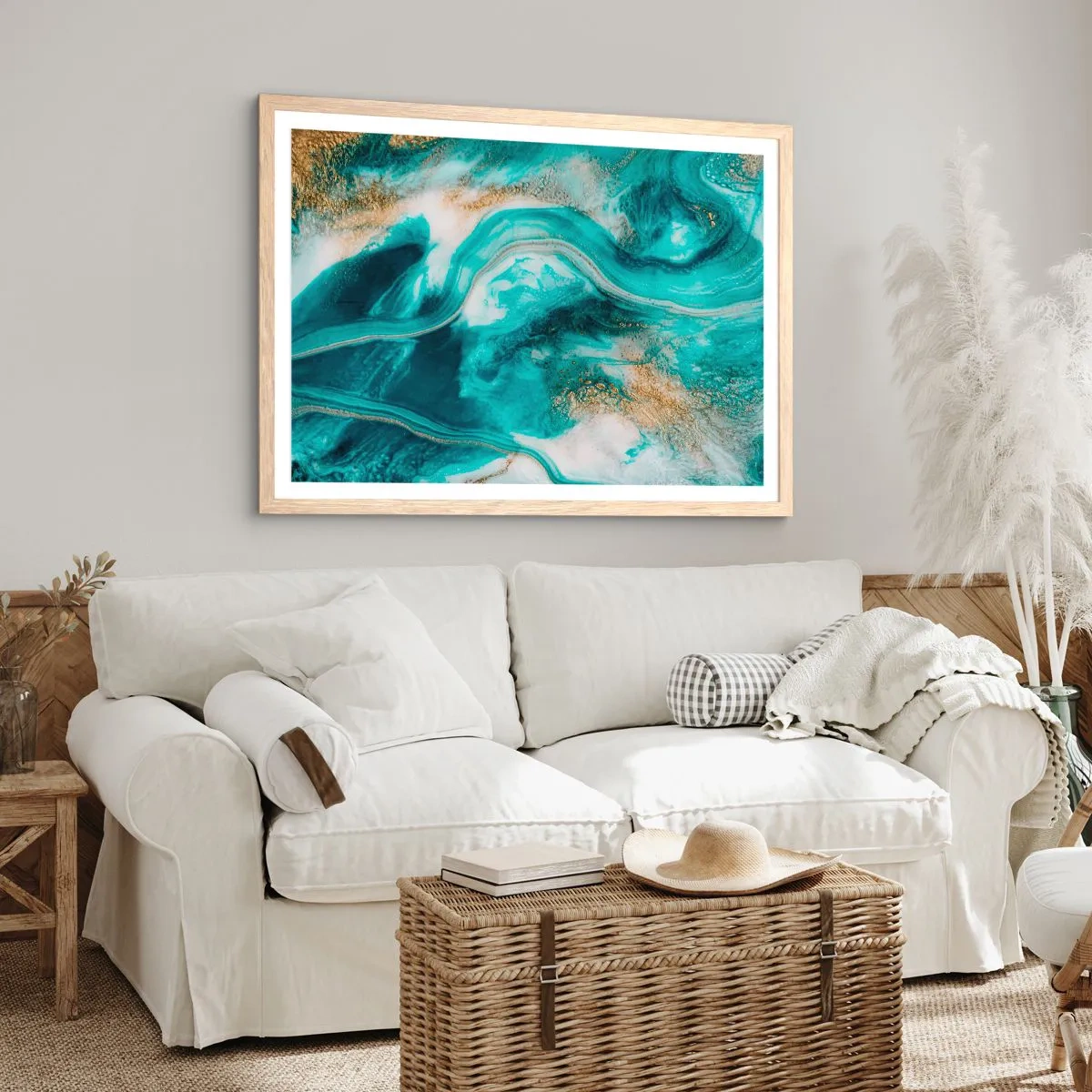 Poster in cornice rovere chiaro - Il fiume d'oro - 91x61 cm