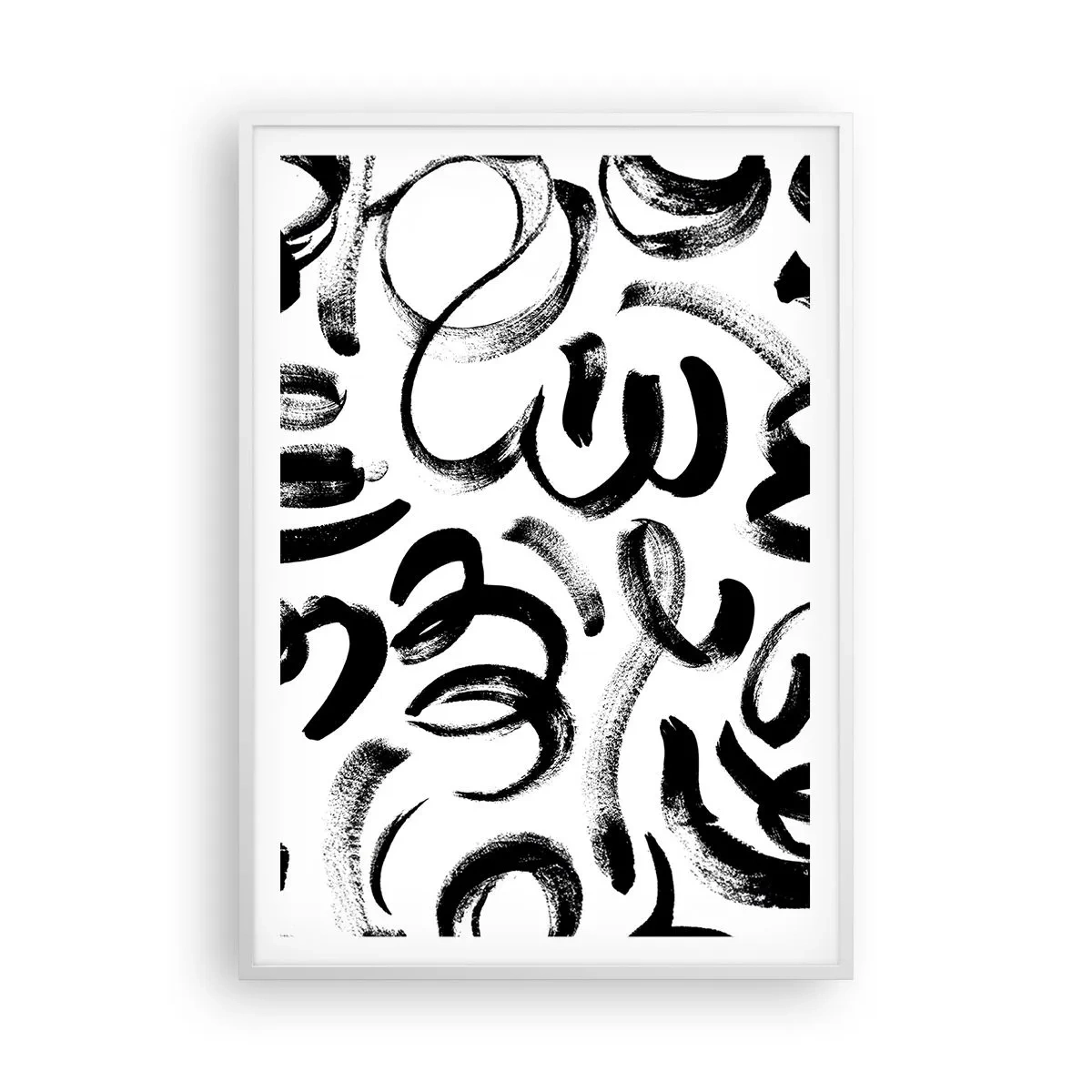 Poster in cornice bianca - Nero su bianco - 70x100 cm