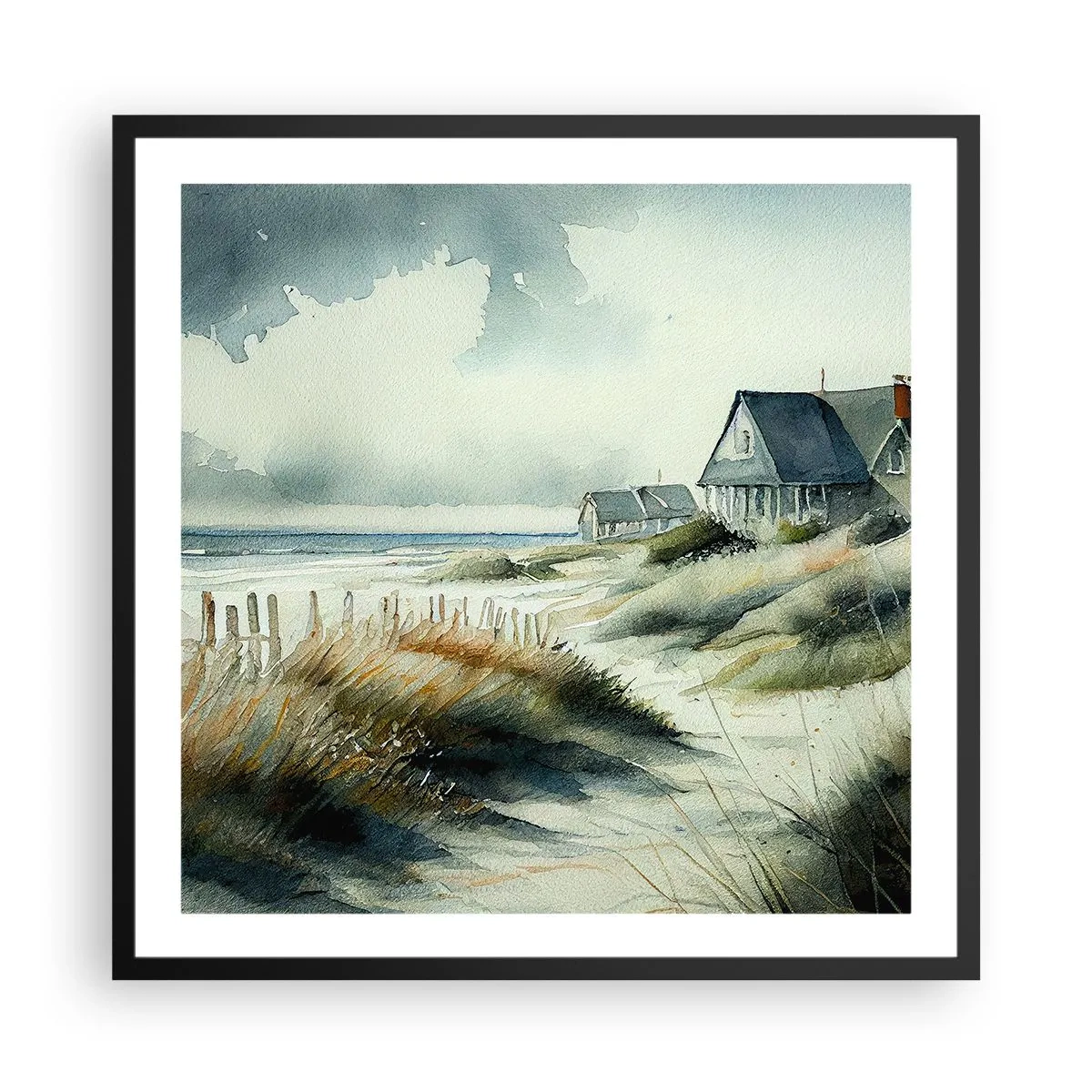 Poster in cornice nera - Lontano dal caos - 60x60 cm