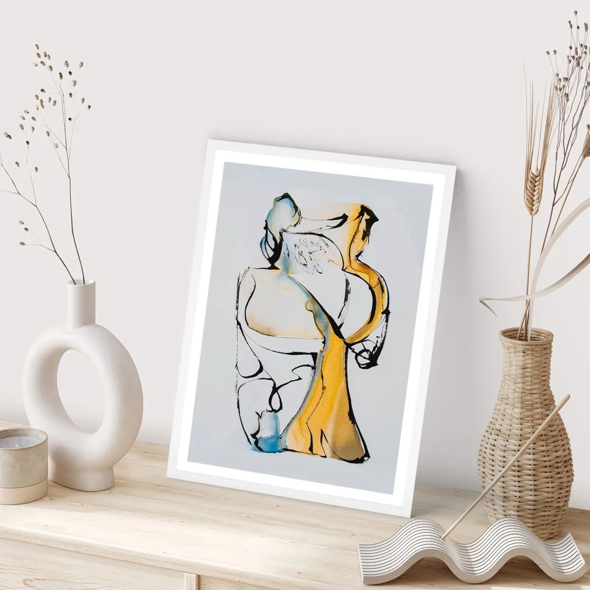 Poster in cornice bianca - Astrazione di vetro - 70x100 cm