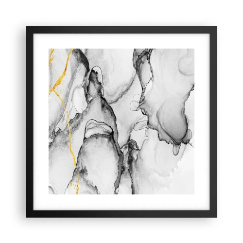 Poster in cornice nera - Composizione con motivo d'oro - 40x40 cm