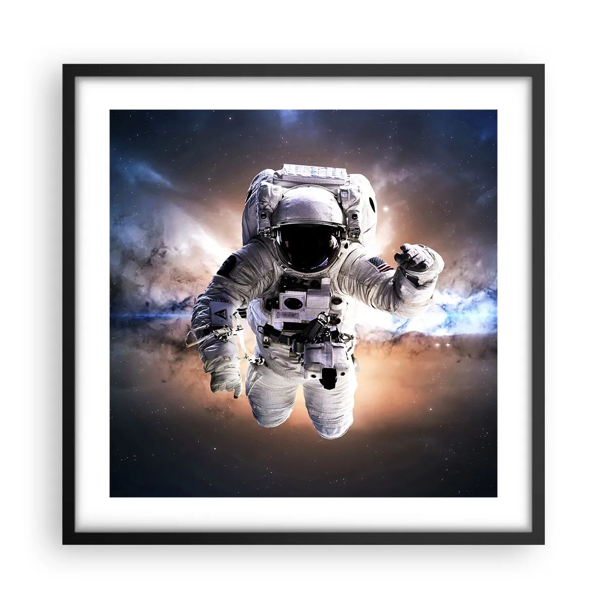 Poster in cornice nera - Saluti dal cosmo - 50x50 cm
