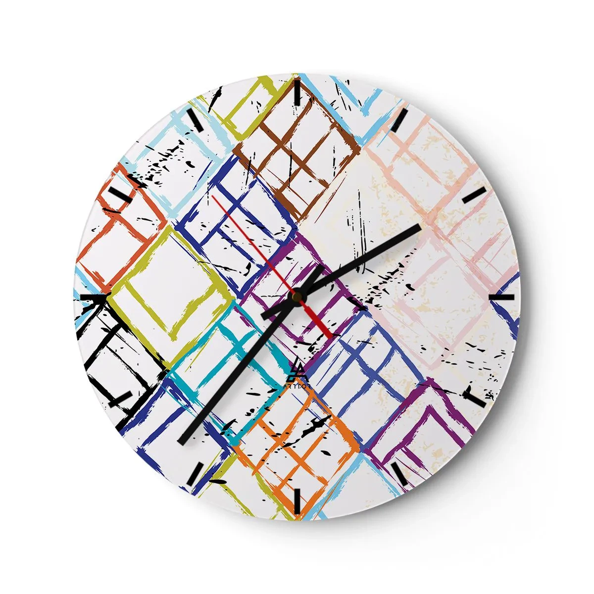 Orologio da parete - Orologio in Vetro - Cellule in affitto - 40x40 cm