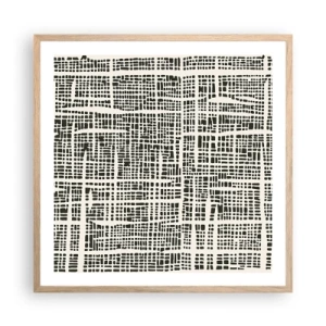 Poster in cornice rovere chiaro - Composizione tessuta - 60x60 cm