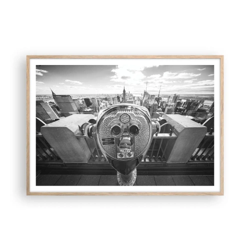 Poster in cornice rovere chiaro - Il centro del mondo - 100x70 cm