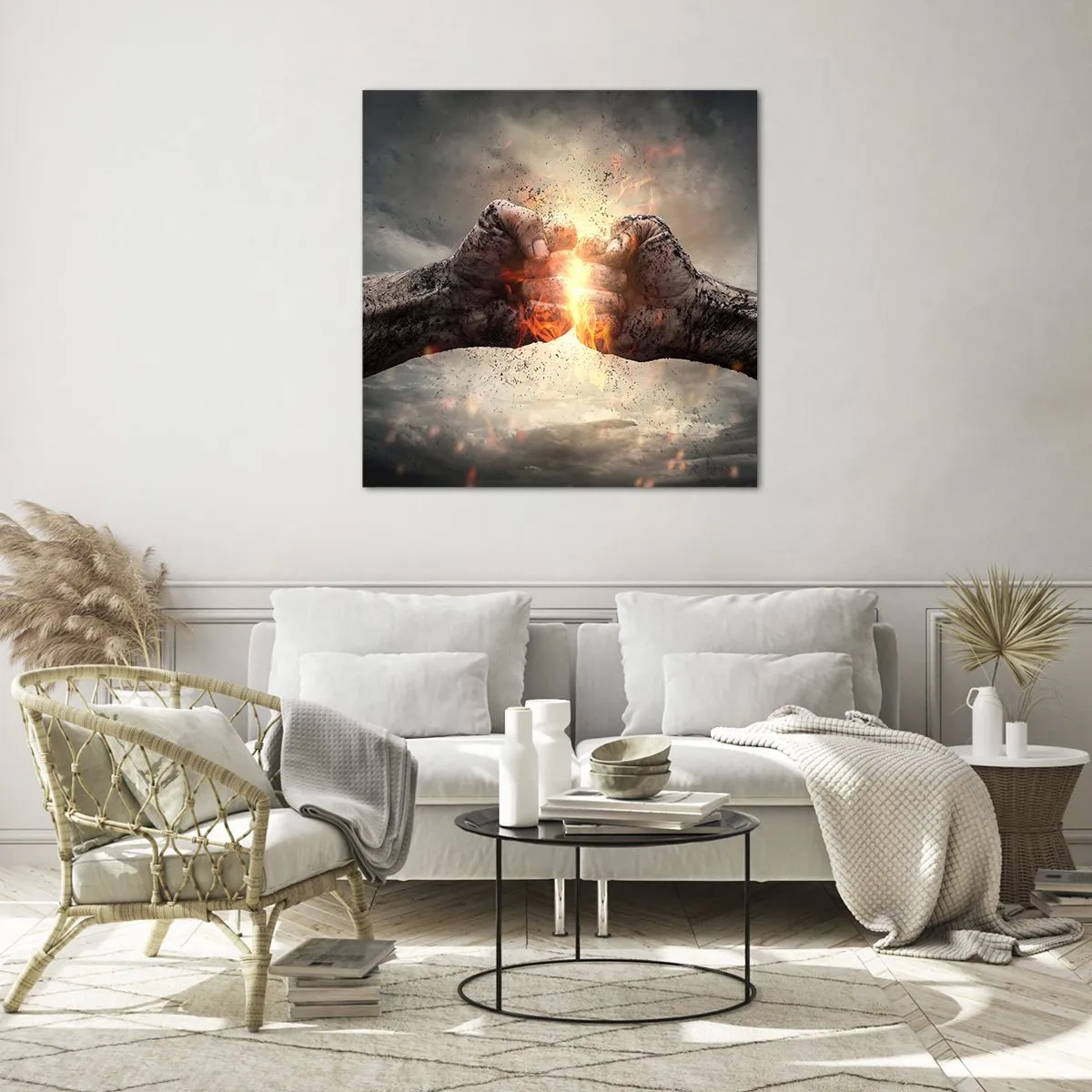 Quadro su vetro - Pronto alla battaglia - 70x70 cm