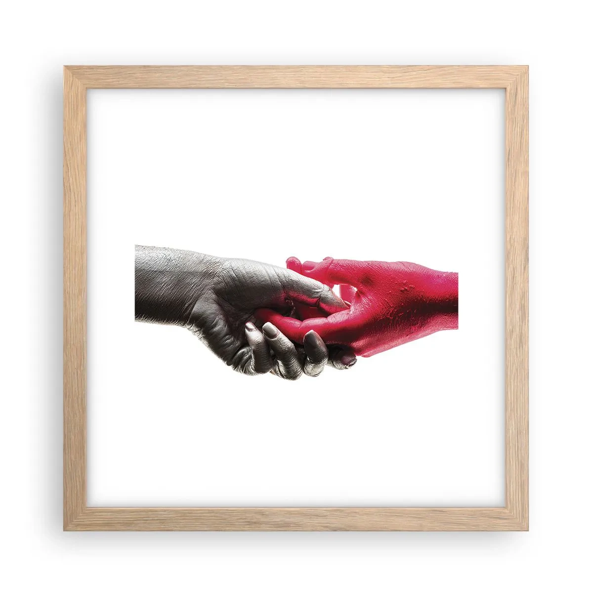 Poster in cornice rovere chiaro - Insieme, sebbene diversi - 30x30 cm