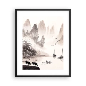 Poster in cornice nera - L'esotica quotidianità dell'Oriente - 40x50 cm