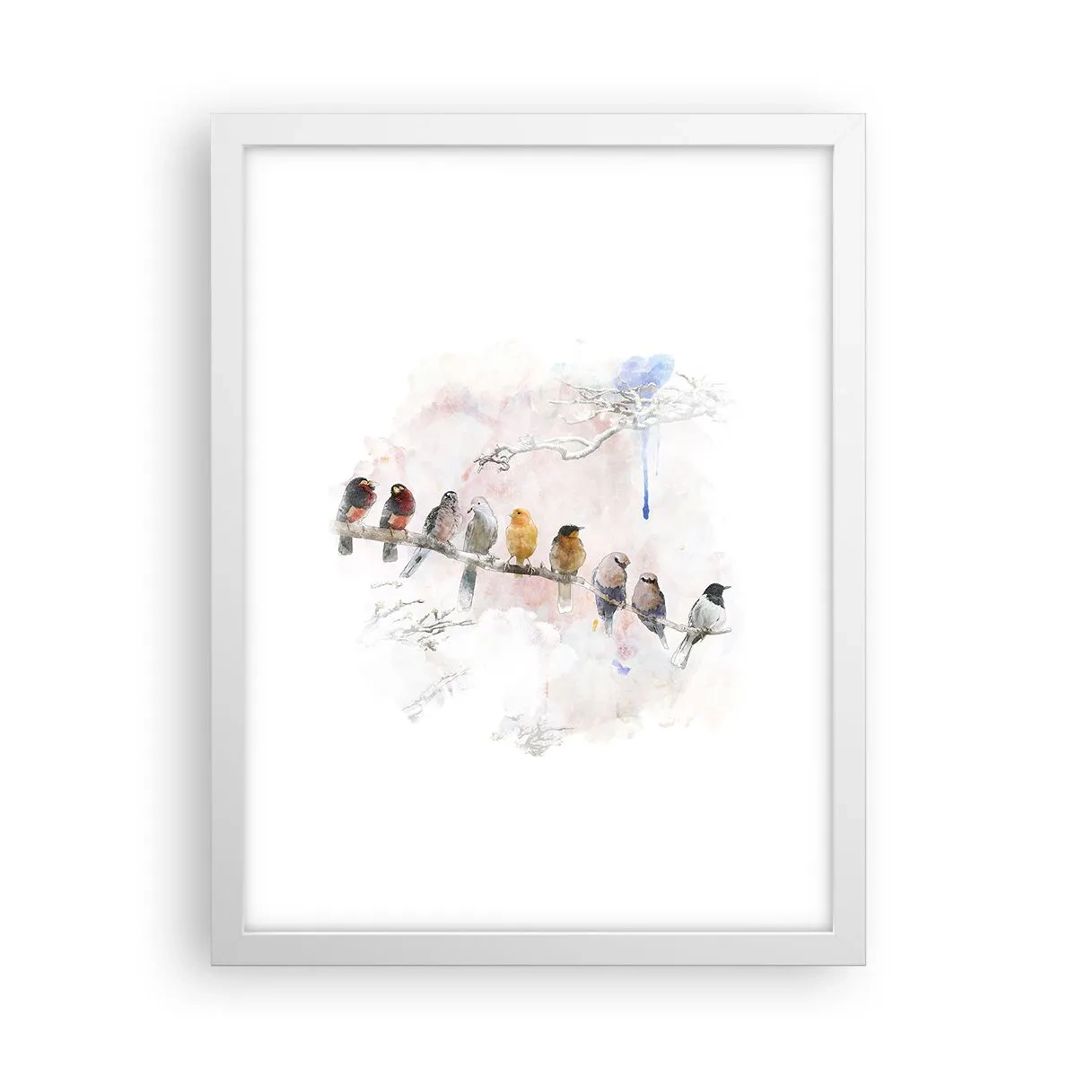 Poster in cornice bianca - Incontro alato - 30x40 cm