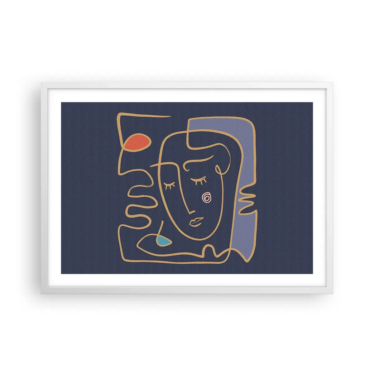 Poster in cornice bianca - Pensierosa - 70x50 cm