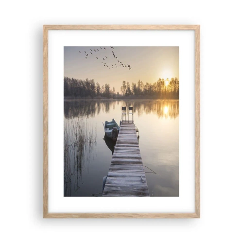 Poster in cornice rovere chiaro - Tornerò un giorno - 40x50 cm