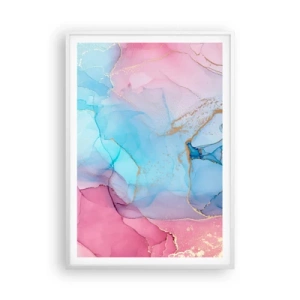 Poster in cornice bianca - Incontro e compenetrazione - 70x100 cm