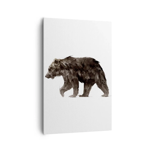 Quadro su tela - Stampe su Tela - Silhouette artistica di un orso - 80x120cm - Indosso sempre una vera pelliccia! - Decorazione murale moderna per soggiorno e camera da letto ARTTOR