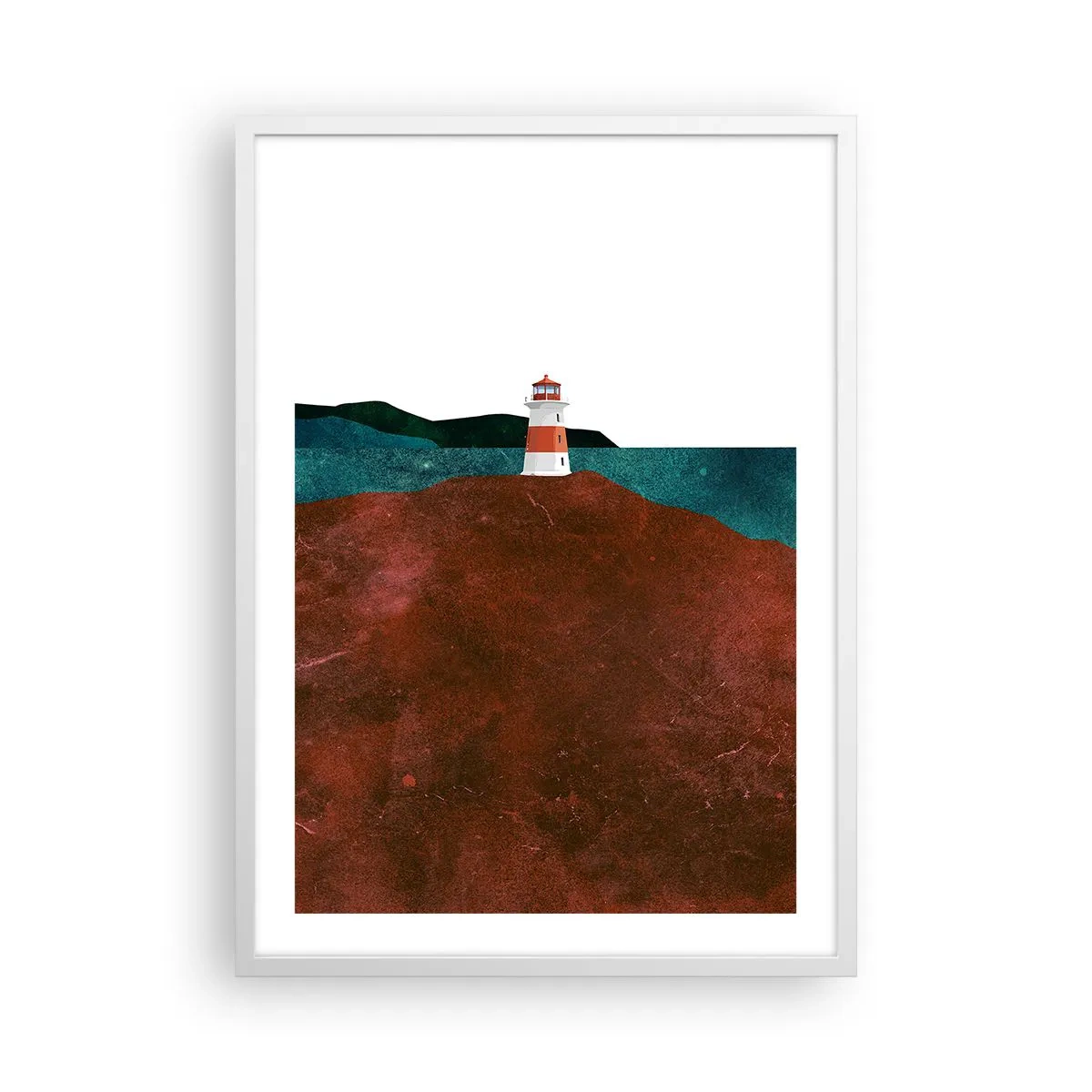 Poster in cornice bianca - Contemplando il mare - 50x70 cm
