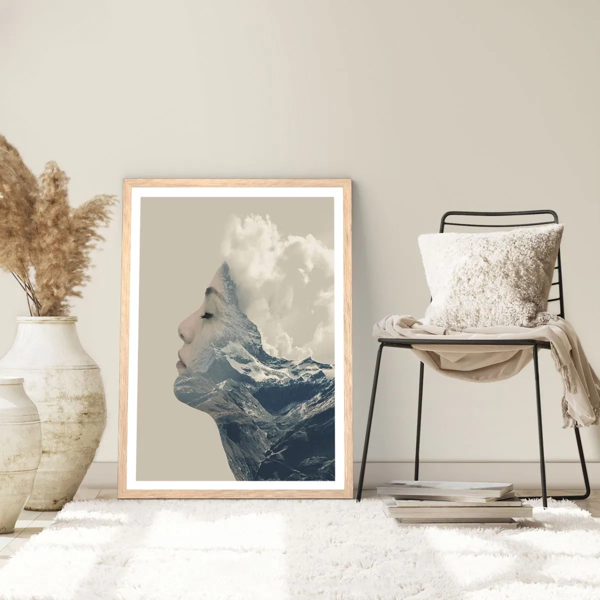 Poster in cornice rovere chiaro - La bellezza degli elementi - 70x100 cm