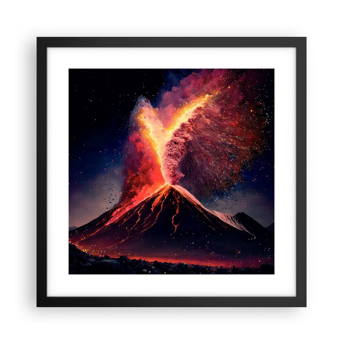 Poster in cornice nera - Bellezza e minaccia - 40x40 cm