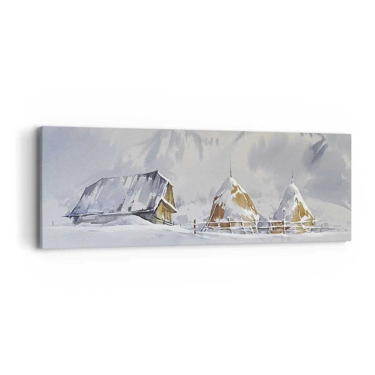 Quadro su tela - Stampe su Tela - Nella valle innevata - 90x30 cm