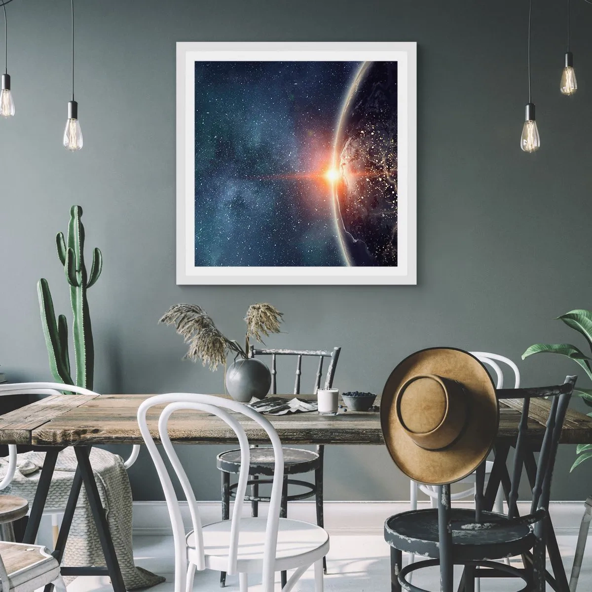 Poster in cornice bianca - In una nuova prospettiva - 40x40 cm