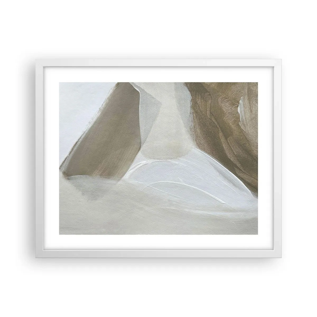 Poster in cornice bianca - Onda di bianco - 50x40 cm