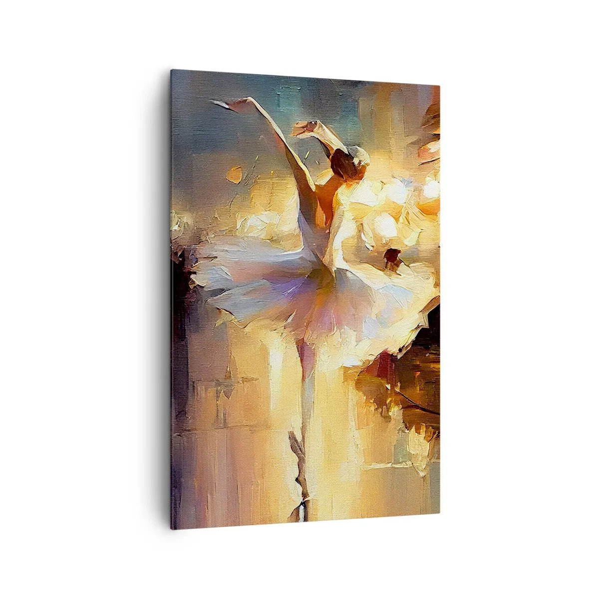 Quadro su tela - Stampe su Tela - Una ballerina che balla davanti a un palco illuminato - 80x120cm - Miracolo nella strada - Decorazione murale moderna per soggiorno e camera da letto ARTTOR