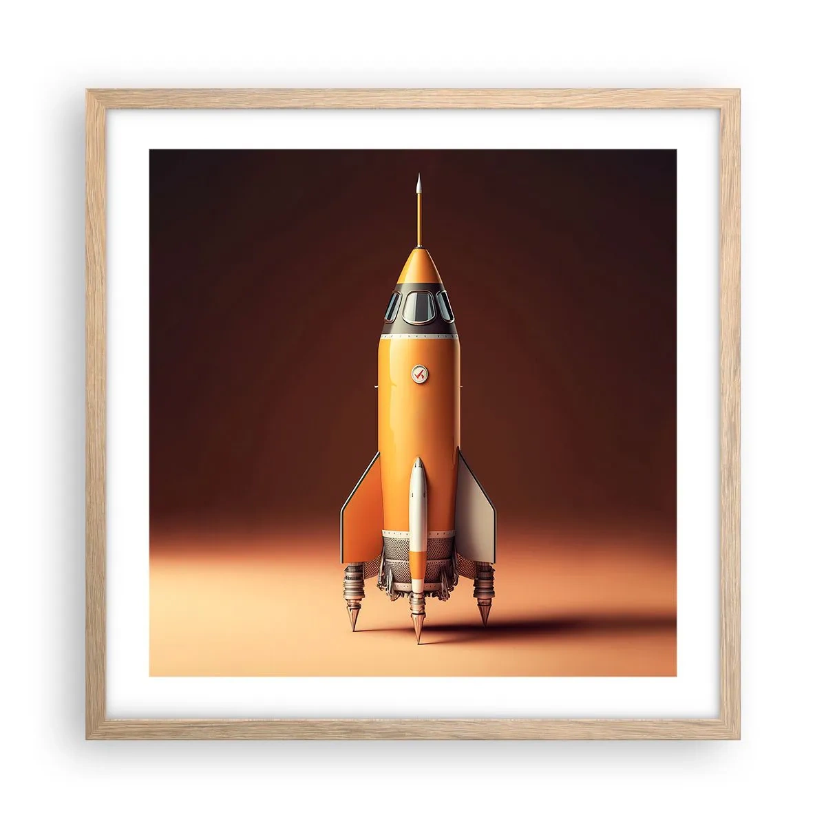 Poster in cornice rovere chiaro - Si inizia dai sogni - 50x50 cm