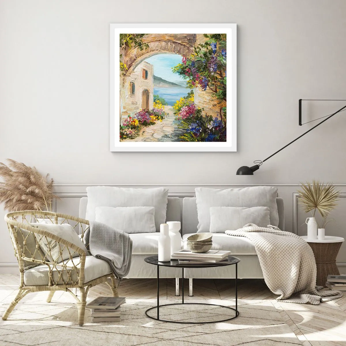 Poster in cornice bianca - La bellezza della provincia costiera - 60x60 cm