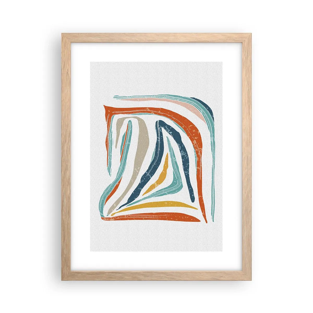 Poster in cornice rovere chiaro - Astrazione piacevolmente sorridente - 30x40 cm