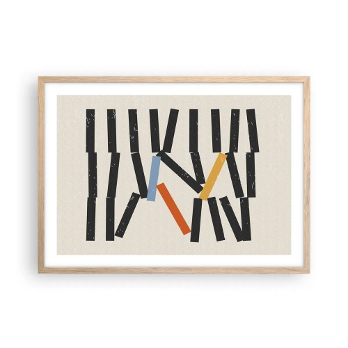 Poster in cornice rovere chiaro - Composizione: domino - 70x50 cm