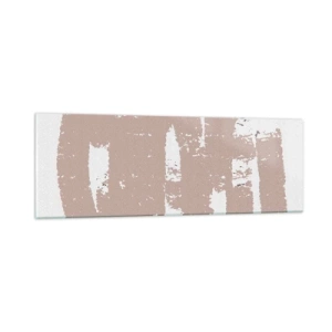 Quadro su vetro - Astrazione in un rosa mite - 90x30 cm