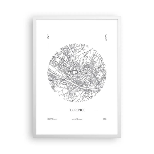 Poster in cornice bianca - Anatomia di Firenze - 50x70 cm